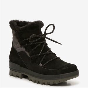 NEW! BareTraps Black Nadya Fur-Lined Winter Boots Suede Lace-up Boots Size 7